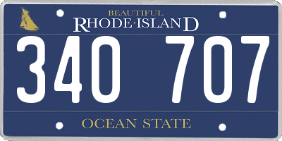 RI license plate 340707