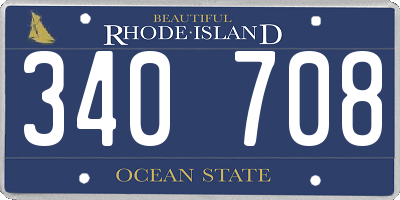 RI license plate 340708