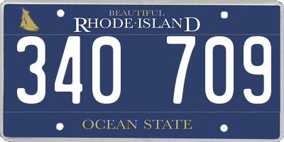 RI license plate 340709