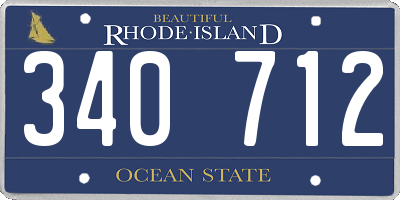 RI license plate 340712