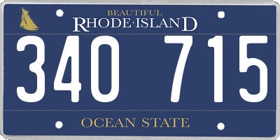 RI license plate 340715