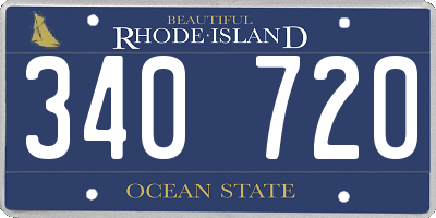 RI license plate 340720