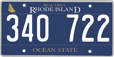 RI license plate 340722