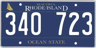 RI license plate 340723