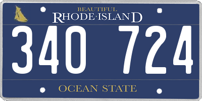 RI license plate 340724
