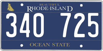 RI license plate 340725