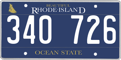 RI license plate 340726