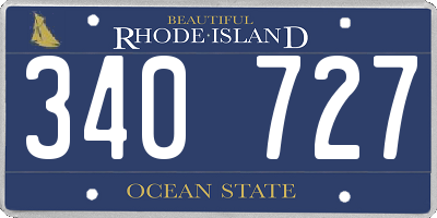 RI license plate 340727
