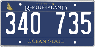 RI license plate 340735