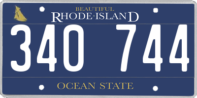 RI license plate 340744
