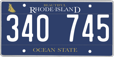 RI license plate 340745