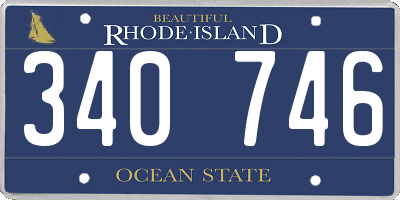 RI license plate 340746