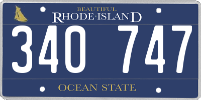 RI license plate 340747