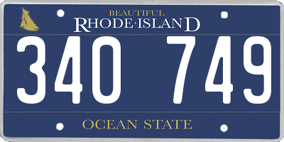 RI license plate 340749