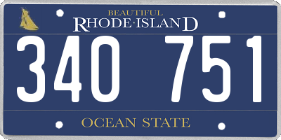 RI license plate 340751