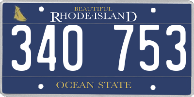 RI license plate 340753