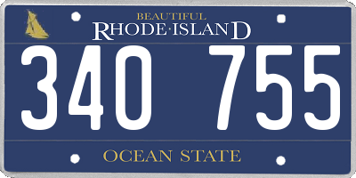 RI license plate 340755
