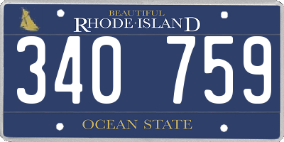 RI license plate 340759