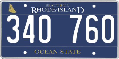 RI license plate 340760
