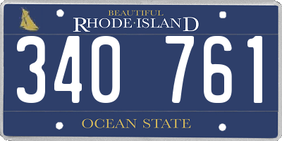RI license plate 340761