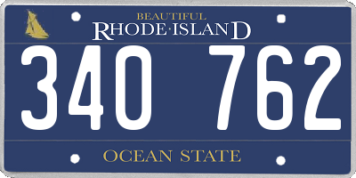RI license plate 340762