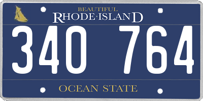 RI license plate 340764