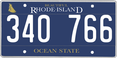 RI license plate 340766
