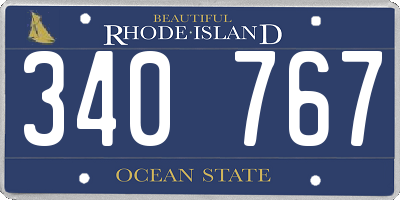 RI license plate 340767