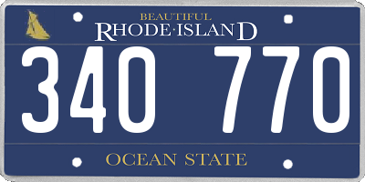 RI license plate 340770