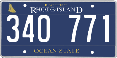 RI license plate 340771