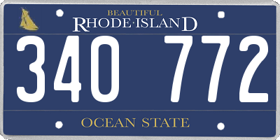 RI license plate 340772
