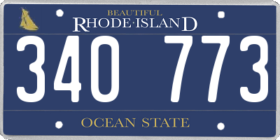 RI license plate 340773