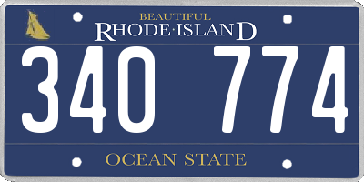RI license plate 340774