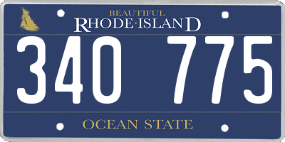 RI license plate 340775
