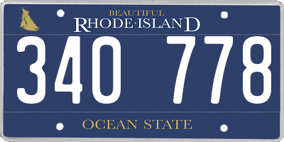 RI license plate 340778