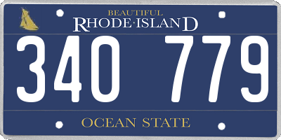 RI license plate 340779