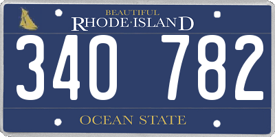 RI license plate 340782