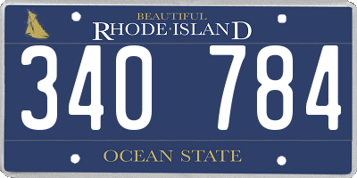 RI license plate 340784