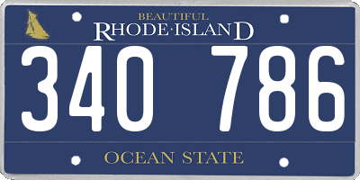 RI license plate 340786