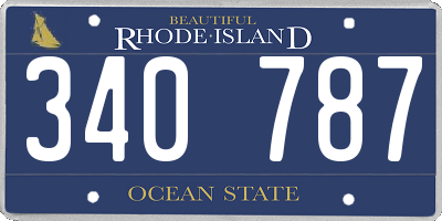 RI license plate 340787