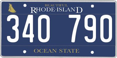 RI license plate 340790