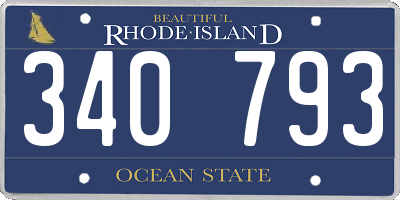 RI license plate 340793