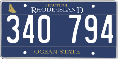 RI license plate 340794