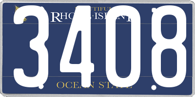 RI license plate 3408
