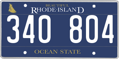 RI license plate 340804