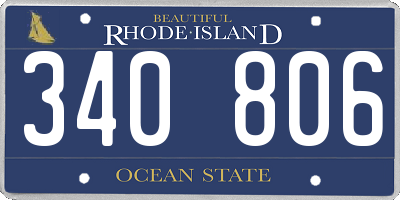 RI license plate 340806
