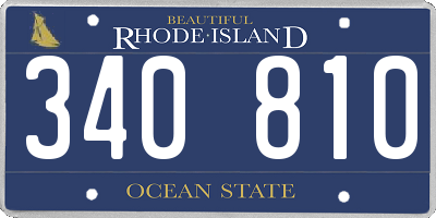 RI license plate 340810