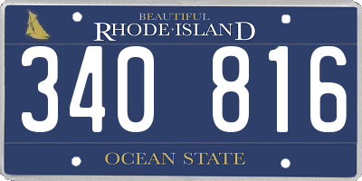 RI license plate 340816