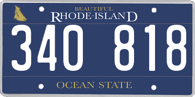 RI license plate 340818