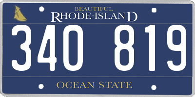 RI license plate 340819